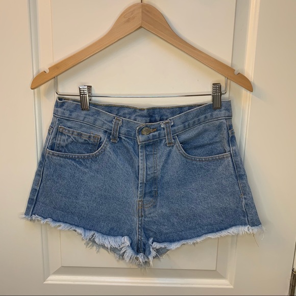 Brandy Melville denim jean high waisted shorts - Picture 2 of 14
